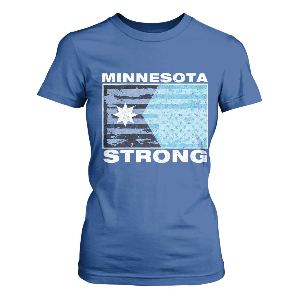 Minnesota Strong T Shirt For Women MN State Flag Political Protest MN Resistance Abolish ICE TS14 Royal Blue Print Your Wear