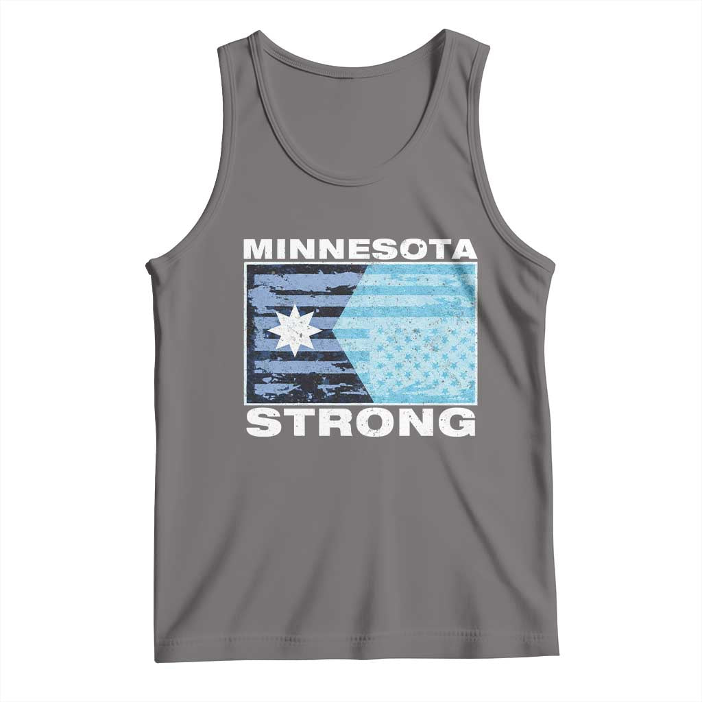 Minnesota Strong Tank Top MN State Flag Political Protest MN Resistance Abolish ICE TS14 Deep Heather Print Your Wear