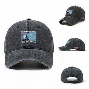Minnesota Strong Washed Cotton Baseball Cap MN State Flag Political Protest MN Resistance Abolish ICE TS14 Washed Cap Universal Fit Dark Gray Print Your Wear