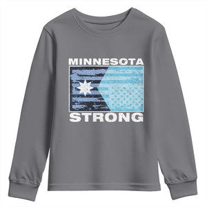 Minnesota Strong Youth Sweatshirt MN State Flag Political Protest MN Resistance Abolish ICE TS14 Charcoal Print Your Wear