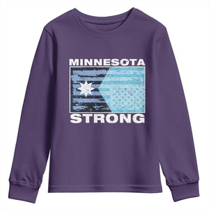Minnesota Strong Youth Sweatshirt MN State Flag Political Protest MN Resistance Abolish ICE TS14 Purple Print Your Wear