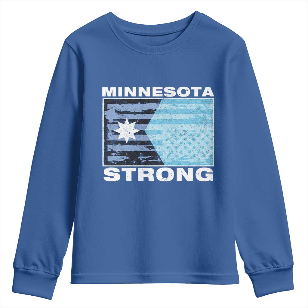 Minnesota Strong Youth Sweatshirt MN State Flag Political Protest MN Resistance Abolish ICE TS14 Royal Blue Print Your Wear