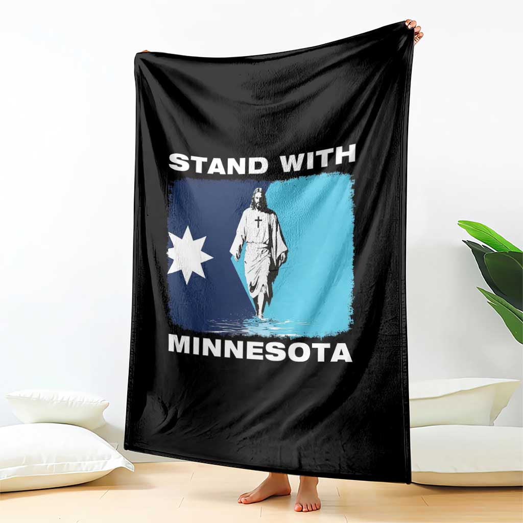 Stand with Minnesota Throw Blanket Christian Jesus Minnesota Strong Subtle Anti ICE TS14 Print Your Wear