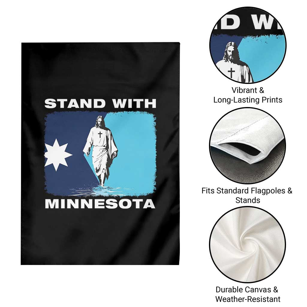 Stand with Minnesota Garden Flag Christian Jesus Minnesota Strong Subtle Anti ICE TS14 Print Your Wear