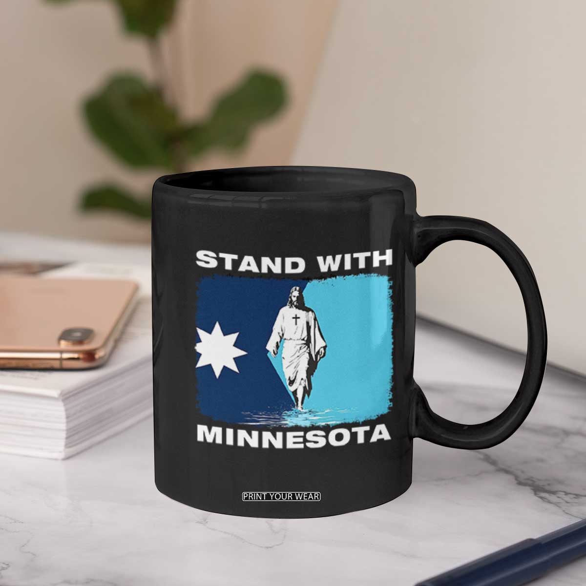 Stand with Minnesota Coffee Mug Christian Jesus Minnesota Strong Subtle Anti ICE TS14 Print Your Wear