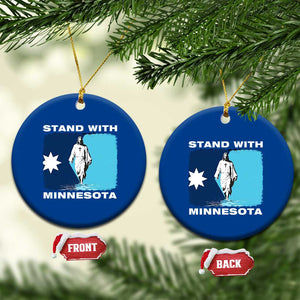 Stand with Minnesota Ceramic Ornament Christian Jesus Minnesota Strong Subtle Anti ICE TS14 1pc Blue Print Your Wear