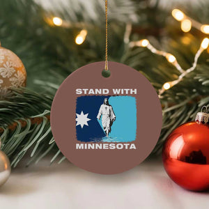 Stand with Minnesota Ceramic Ornament Christian Jesus Minnesota Strong Subtle Anti ICE TS14 1pc Mocha Print Your Wear