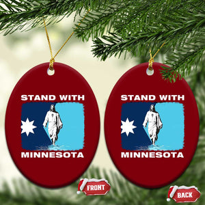Stand with Minnesota Ceramic Ornament Christian Jesus Minnesota Strong Subtle Anti ICE TS14 Print Your Wear
