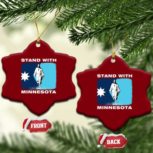 Stand with Minnesota Ceramic Ornament Christian Jesus Minnesota Strong Subtle Anti ICE TS14 Print Your Wear