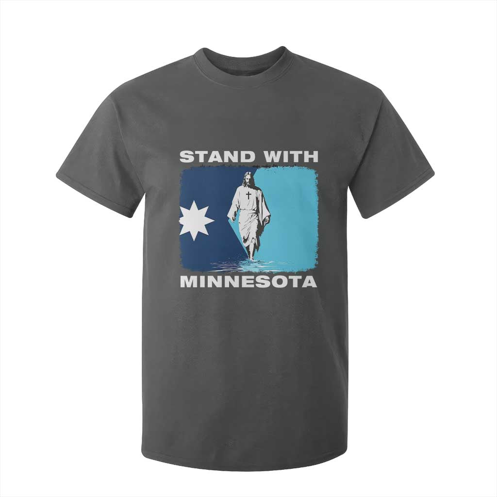 Stand with Minnesota T Shirt For Kid Christian Jesus Minnesota Strong Subtle Anti ICE TS14 Dark Heather Print Your Wear