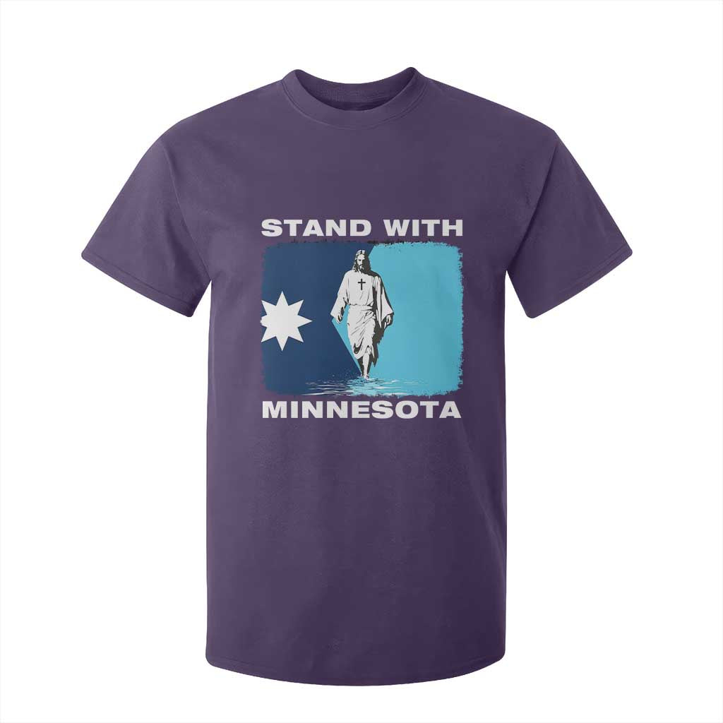 Stand with Minnesota T Shirt For Kid Christian Jesus Minnesota Strong Subtle Anti ICE TS14 Purple Print Your Wear