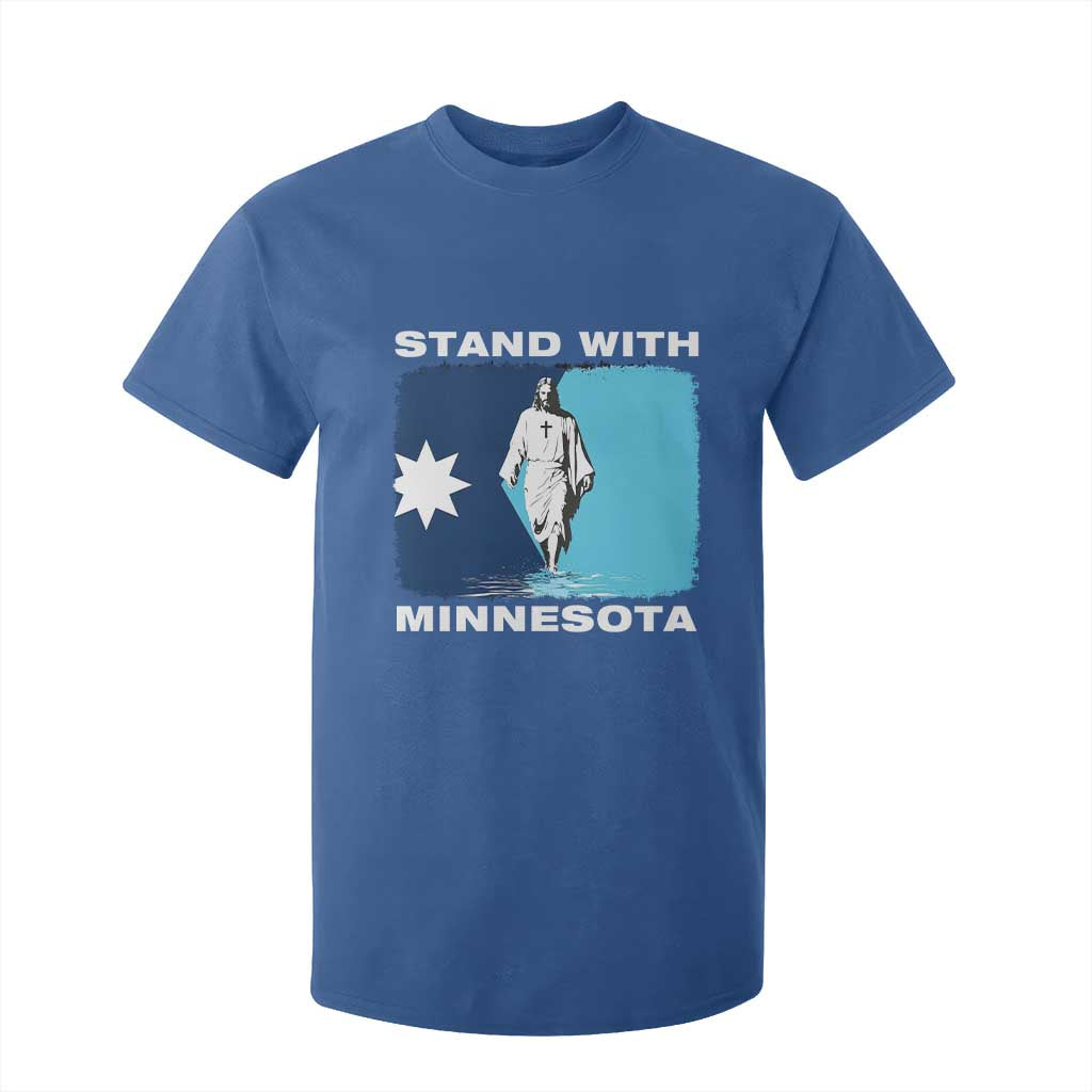 Stand with Minnesota T Shirt For Kid Christian Jesus Minnesota Strong Subtle Anti ICE TS14 Royal Blue Print Your Wear