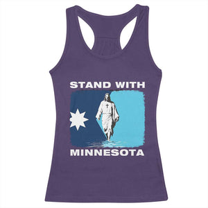 Stand with Minnesota Racerback Tank Top Christian Jesus Minnesota Strong Subtle Anti ICE TS14 Purple Print Your Wear