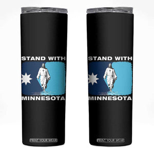 Stand with Minnesota Skinny Tumbler Christian Jesus Minnesota Strong Subtle Anti ICE TS14 Black Print Your Wear