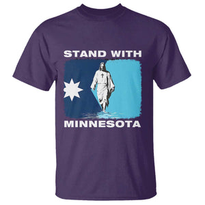 Stand with Minnesota T Shirt Christian Jesus Minnesota Strong Subtle Anti ICE TS14 Purple Print Your Wear