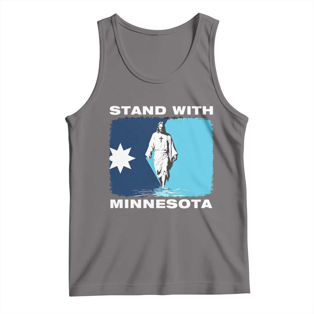 Stand with Minnesota Tank Top Christian Jesus Minnesota Strong Subtle Anti ICE TS14 Deep Heather Print Your Wear