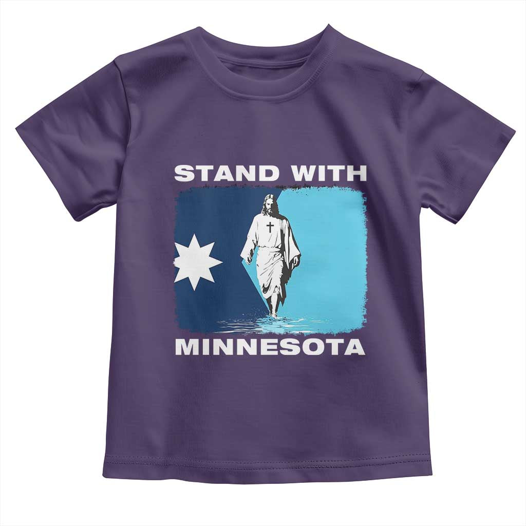 Stand with Minnesota Toddler T Shirt Christian Jesus Minnesota Strong Subtle Anti ICE TS14 Purple Print Your Wear