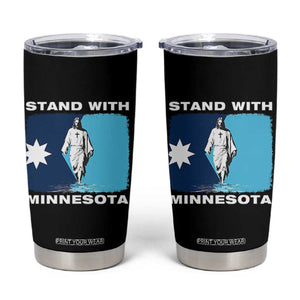 Stand with Minnesota Tumbler Cup Christian Jesus Minnesota Strong Subtle Anti ICE TS14 Black Print Your Wear