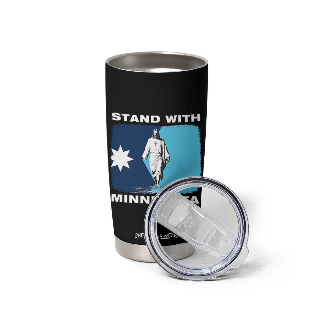 Stand with Minnesota Tumbler Cup Christian Jesus Minnesota Strong Subtle Anti ICE TS14 Print Your Wear