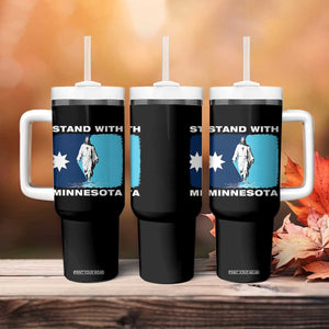 Stand with Minnesota Tumbler With Handle Christian Jesus Minnesota Strong Subtle Anti ICE TS14 Print Your Wear