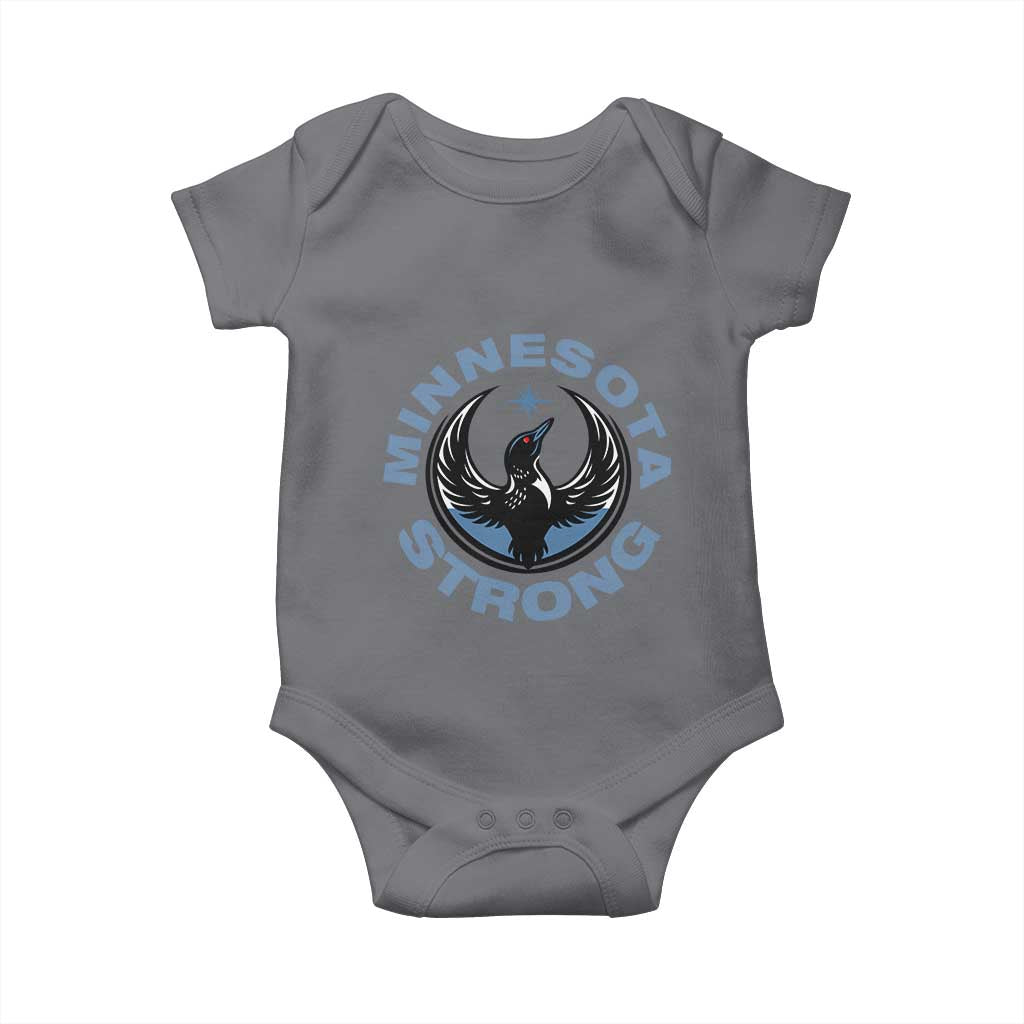 Minnesota Strong Baby Onesie MN State Bird Loon Resistance Political Protest TS14 Charcoal Print Your Wear