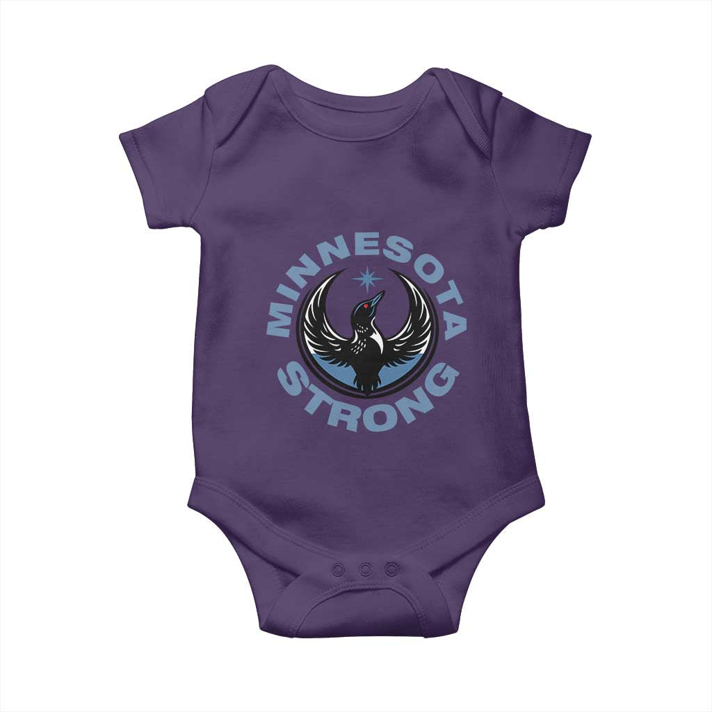 Minnesota Strong Baby Onesie MN State Bird Loon Resistance Political Protest TS14 Purple Print Your Wear