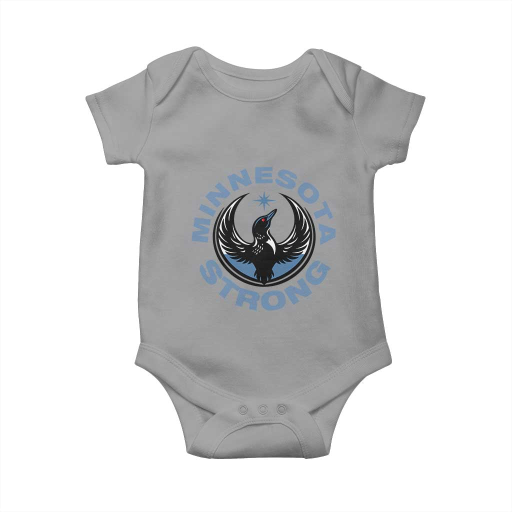Minnesota Strong Baby Onesie MN State Bird Loon Resistance Political Protest TS14 Sport Gray Print Your Wear