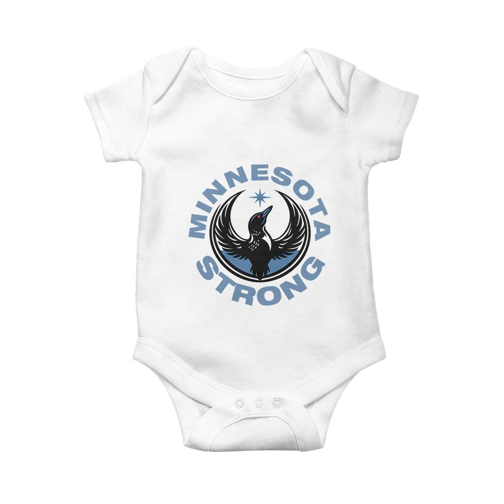 Minnesota Strong Baby Onesie MN State Bird Loon Resistance Political Protest TS14 White Print Your Wear