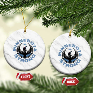 Minnesota Strong Ceramic Ornament MN State Bird Loon Resistance Political Protest TS14 1pc White Marble Print Your Wear