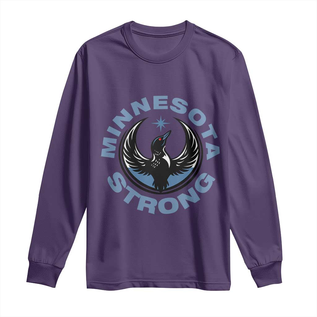 Minnesota Strong Long Sleeve Shirt MN State Bird Loon Resistance Political Protest TS14 Purple Print Your Wear