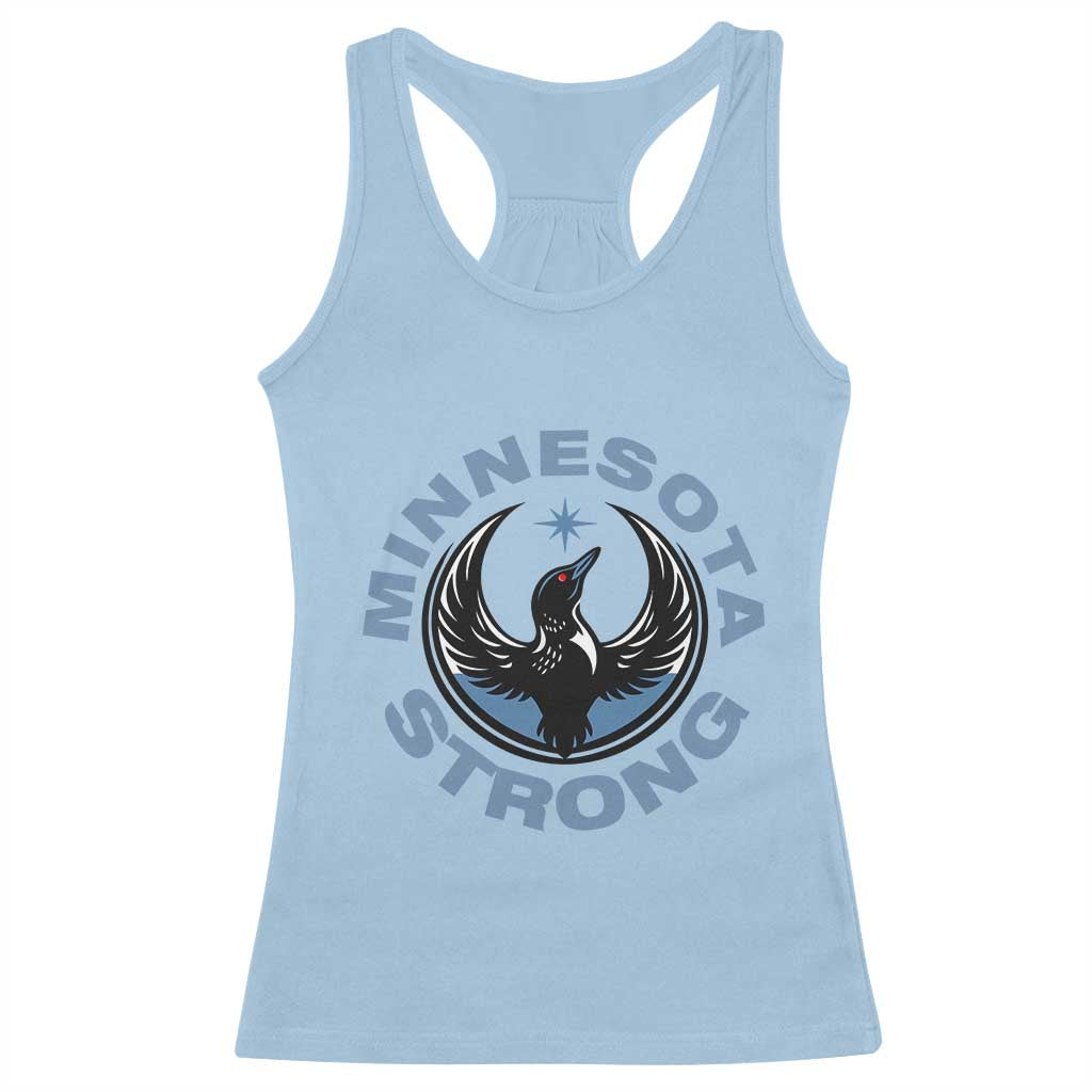 Minnesota Strong Racerback Tank Top MN State Bird Loon Resistance Political Protest TS14 Light Blue Print Your Wear
