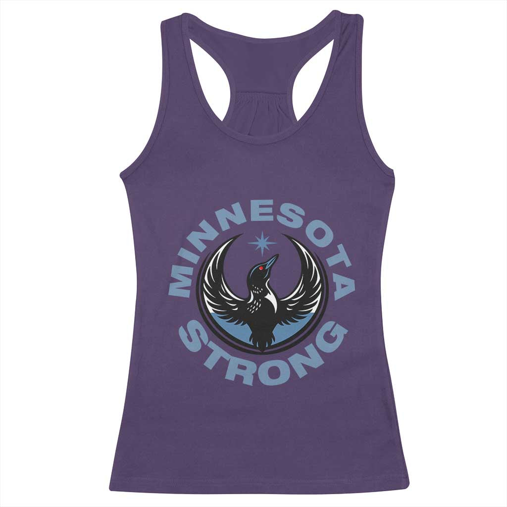 Minnesota Strong Racerback Tank Top MN State Bird Loon Resistance Political Protest TS14 Purple Print Your Wear