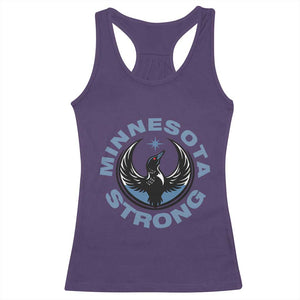 Minnesota Strong Racerback Tank Top MN State Bird Loon Resistance Political Protest TS14 Purple Print Your Wear