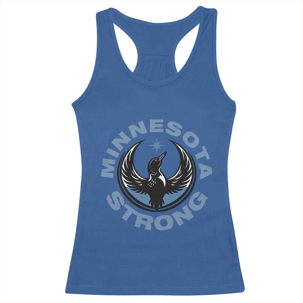Minnesota Strong Racerback Tank Top MN State Bird Loon Resistance Political Protest TS14 Royal Blue Print Your Wear