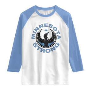 Minnesota Strong Raglan Shirt MN State Bird Loon Resistance Political Protest TS14 White Carolina Blue Print Your Wear