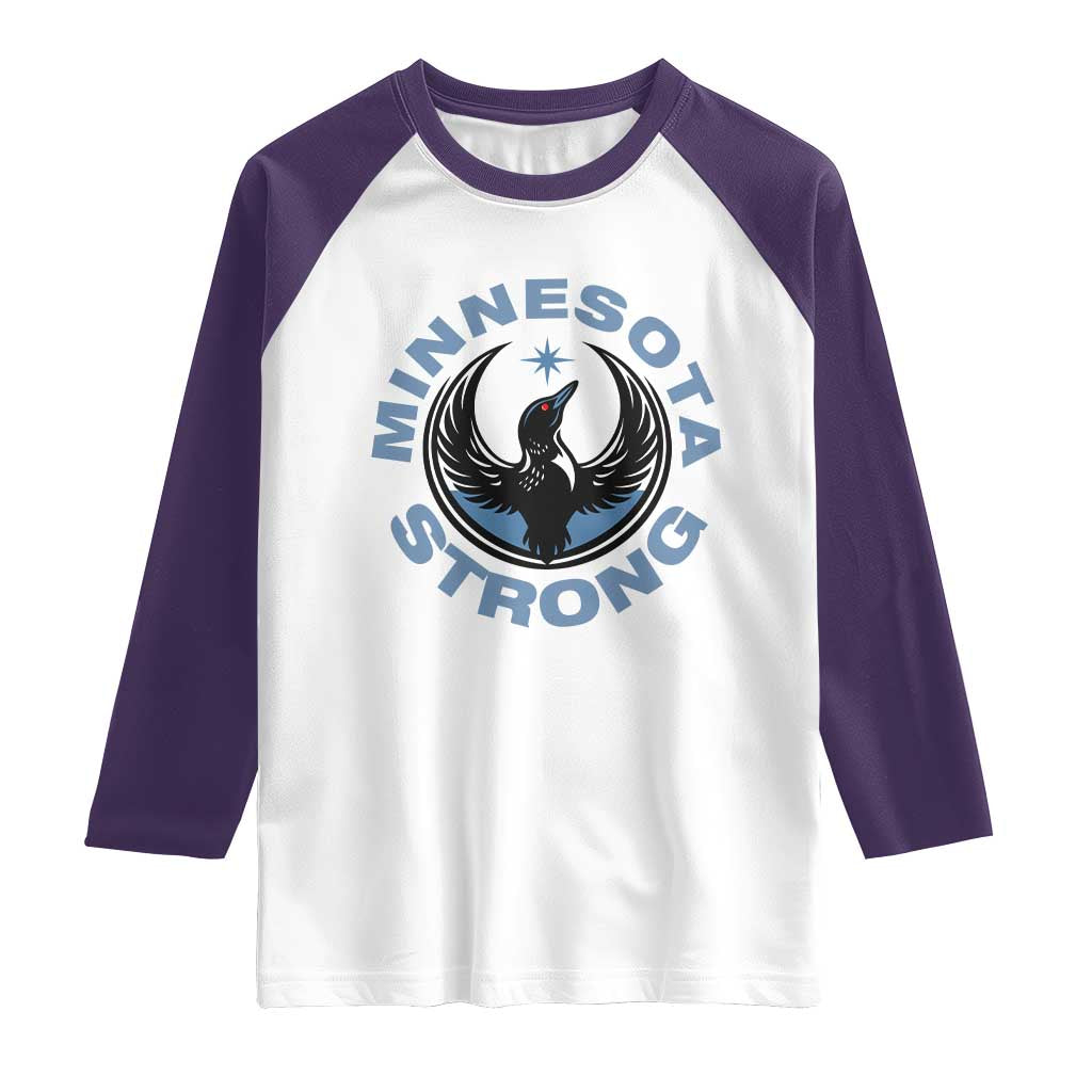 Minnesota Strong Raglan Shirt MN State Bird Loon Resistance Political Protest TS14 White Purple Print Your Wear