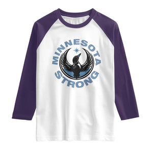 Minnesota Strong Raglan Shirt MN State Bird Loon Resistance Political Protest TS14 White Purple Print Your Wear