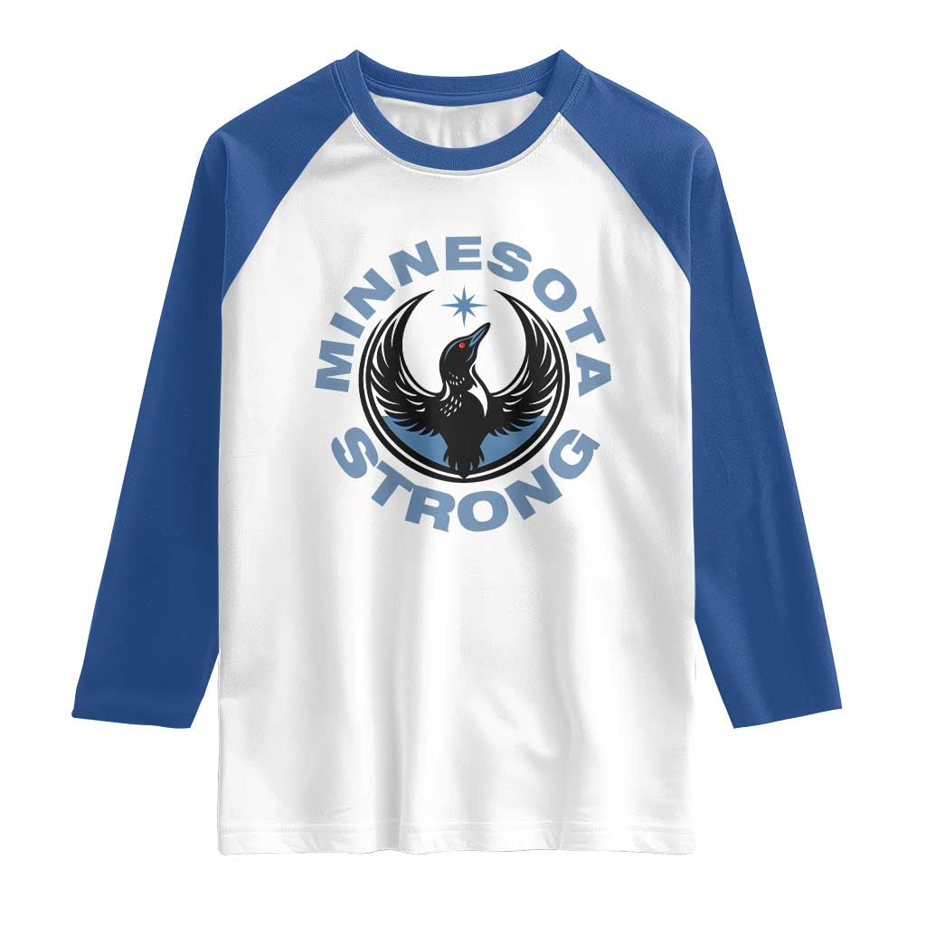 Minnesota Strong Raglan Shirt MN State Bird Loon Resistance Political Protest TS14 White Royal Print Your Wear