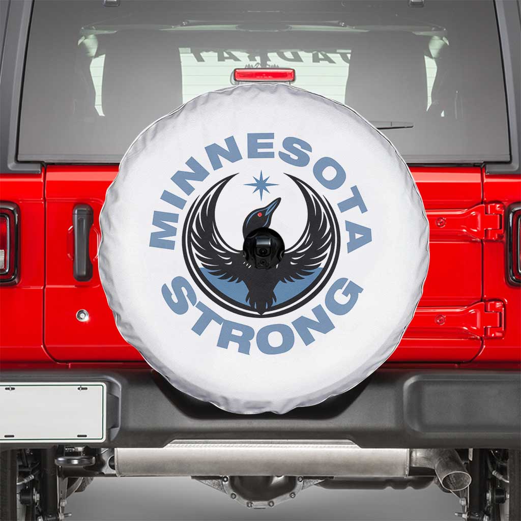 Minnesota Strong Spare Tire Cover MN State Bird Loon Resistance Political Protest TS14 White Print Your Wear