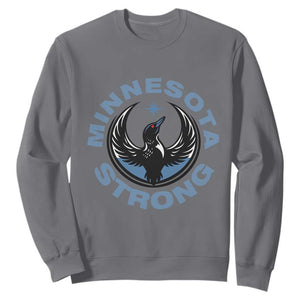 Minnesota Strong Sweatshirt MN State Bird Loon Resistance Political Protest TS14 Charcoal Print Your Wear