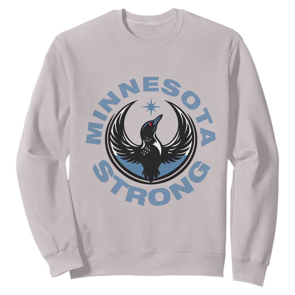 Minnesota Strong Sweatshirt MN State Bird Loon Resistance Political Protest TS14 Ice Gray Print Your Wear