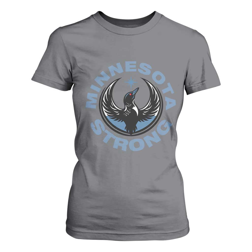 Minnesota Strong T Shirt For Women MN State Bird Loon Resistance Political Protest TS14 Charcoal Print Your Wear