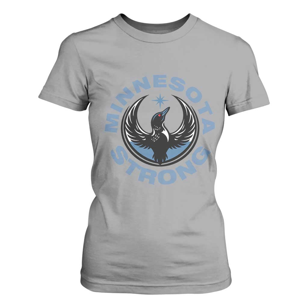 Minnesota Strong T Shirt For Women MN State Bird Loon Resistance Political Protest TS14 Sport Gray Print Your Wear