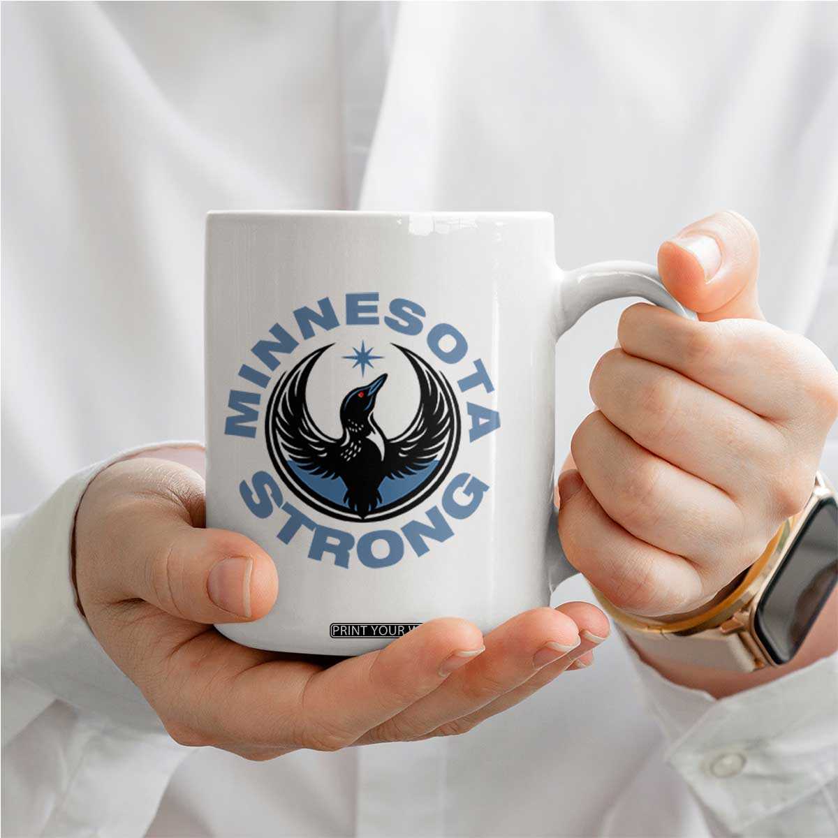 Minnesota Strong Coffee Mug MN State Bird Loon Resistance Political Protest TS14 Print Your Wear