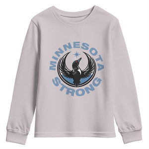 Minnesota Strong Youth Sweatshirt MN State Bird Loon Resistance Political Protest TS14 Ice Gray Print Your Wear