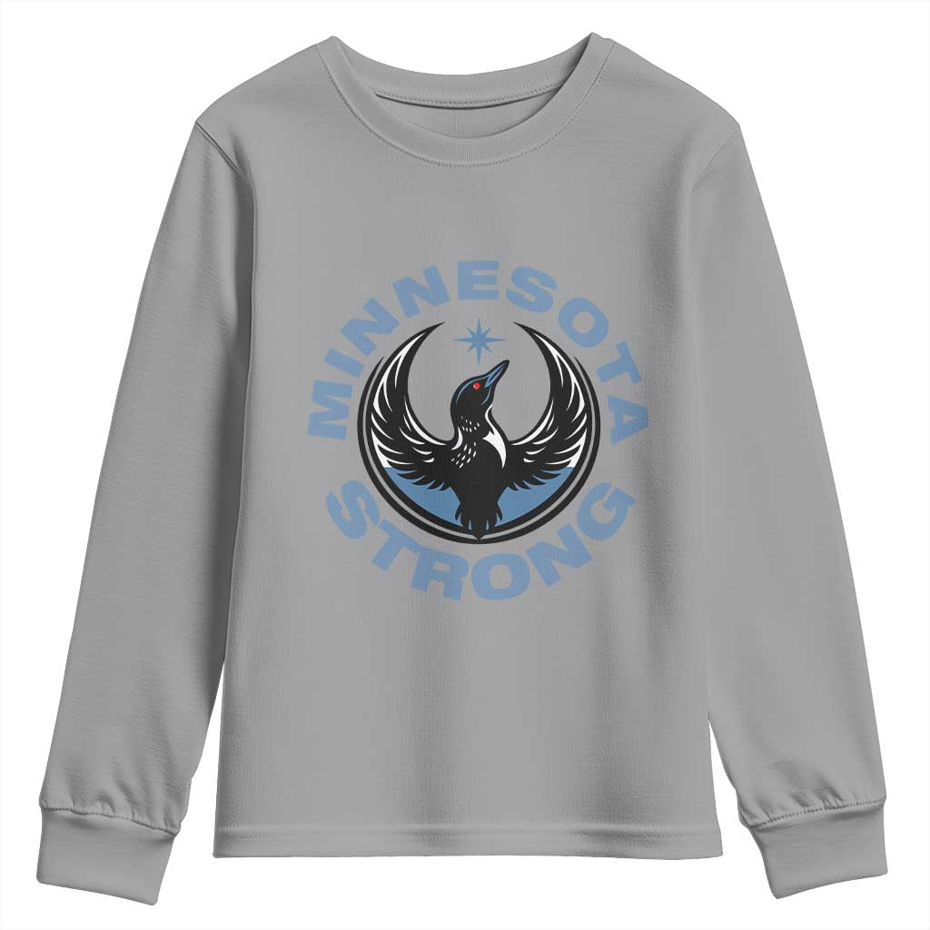 Minnesota Strong Youth Sweatshirt MN State Bird Loon Resistance Political Protest TS14 Sport Gray Print Your Wear