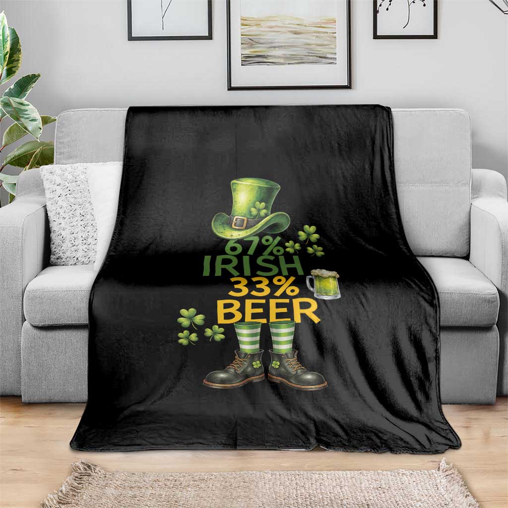 67 Irish 33 Beer Throw Blanket Funny Six Seven Leprechaun Drinking Beer Lover TS14 Print Your Wear