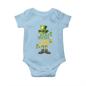 67 Irish 33 Beer Baby Onesie Funny Six Seven Leprechaun Drinking Beer Lover TS14 Light Blue Print Your Wear