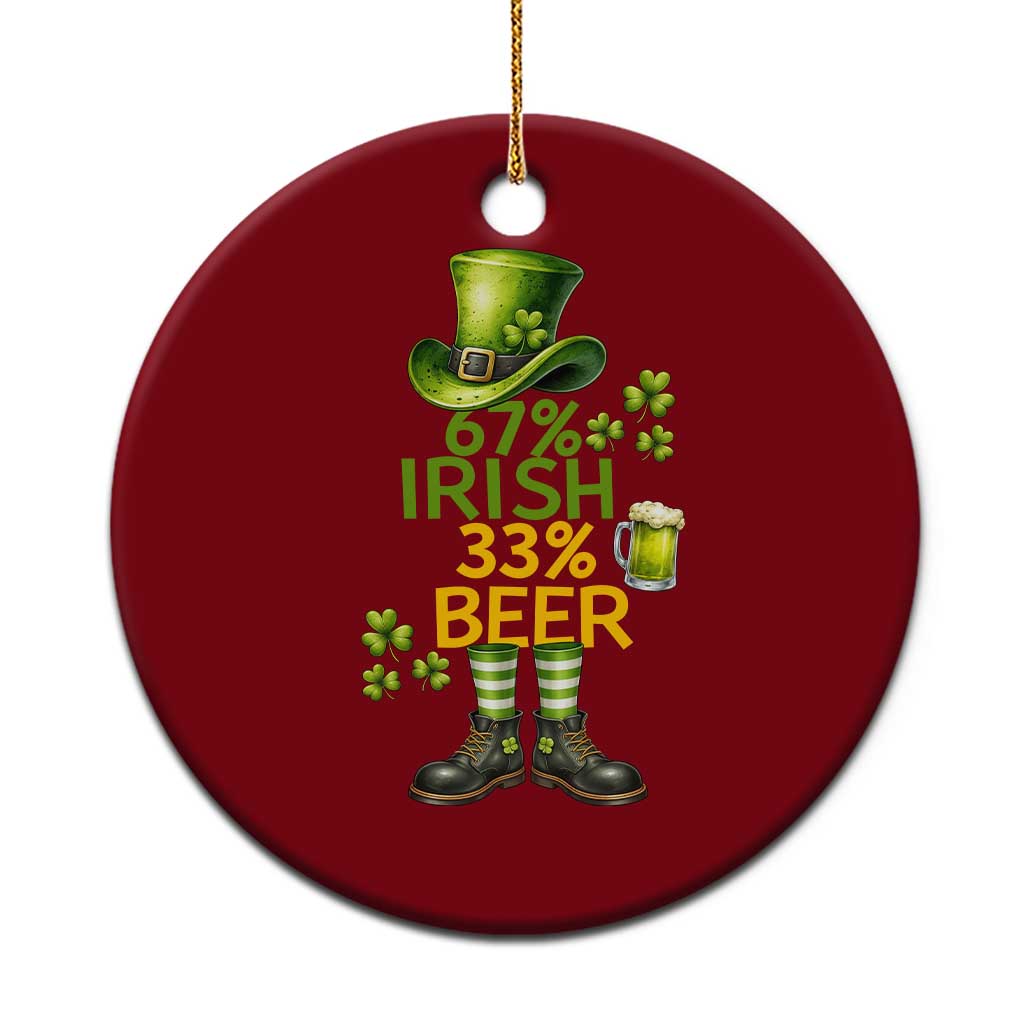 67 Irish 33 Beer Ceramic Ornament Funny Six Seven Leprechaun Drinking Beer Lover TS14 1pc Red Print Your Wear