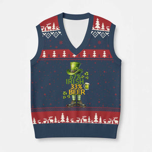 67 Irish 33 Beer V-Neck Knit Sweater Vest Funny Six Seven Leprechaun Drinking Beer Lover TS14 Navy Red Print Your Wear